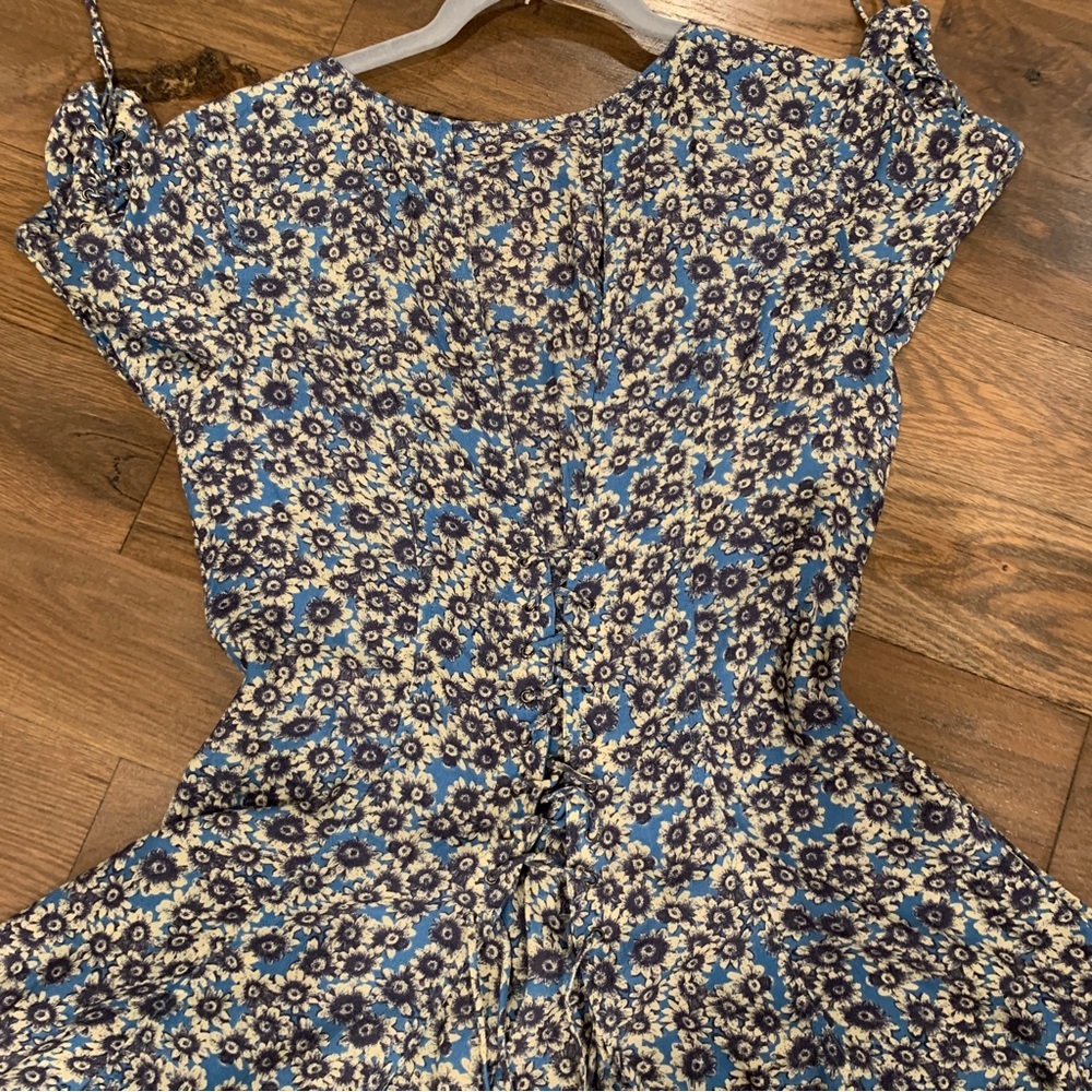 Free people Blue Floral Flare Dress Size Small - Picture 6 of 10